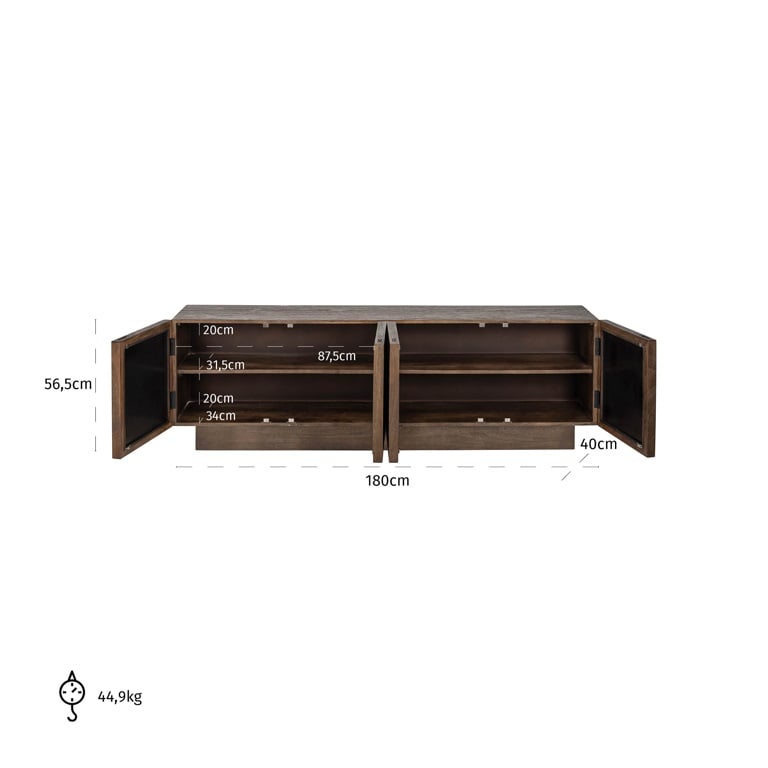 TV cabinet Bryant 4-doors (Brown).