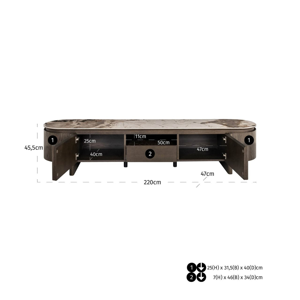 Richmond Interiors Living TV cabinet Langford brown House of Isabella UK