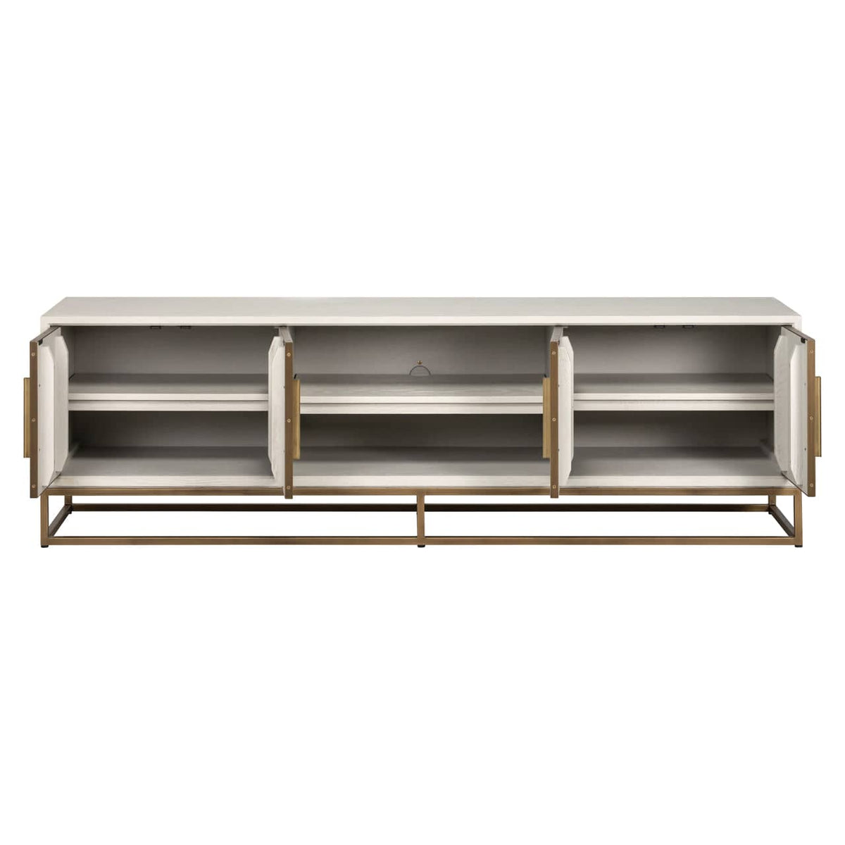 Richmond Interiors Living TV cabinet Whitebone brass verona grey  200 House of Isabella UK