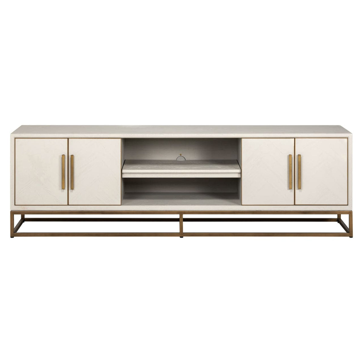 Richmond Interiors Living TV cabinet Whitebone brass verona grey  200 House of Isabella UK