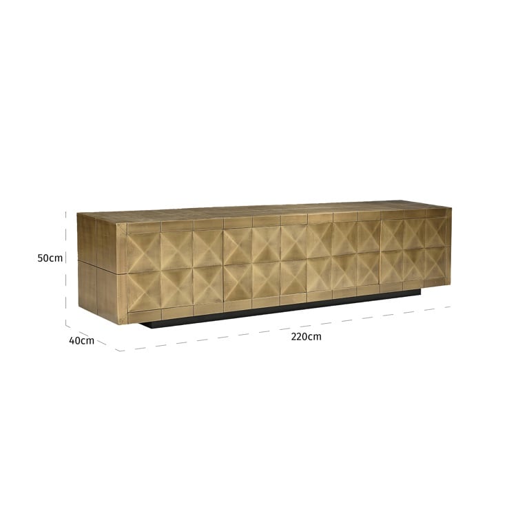 TV-unit Collada 4-doors (Brushed Gold).