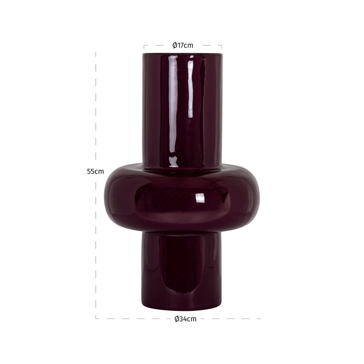 Richmond Interiors Living Vase Ashlyn burgundy large House of Isabella UK