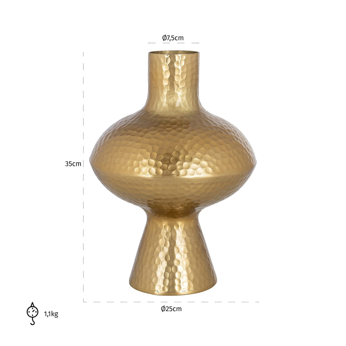 Richmond Interiors Living Vase Caitlyn gold small House of Isabella UK
