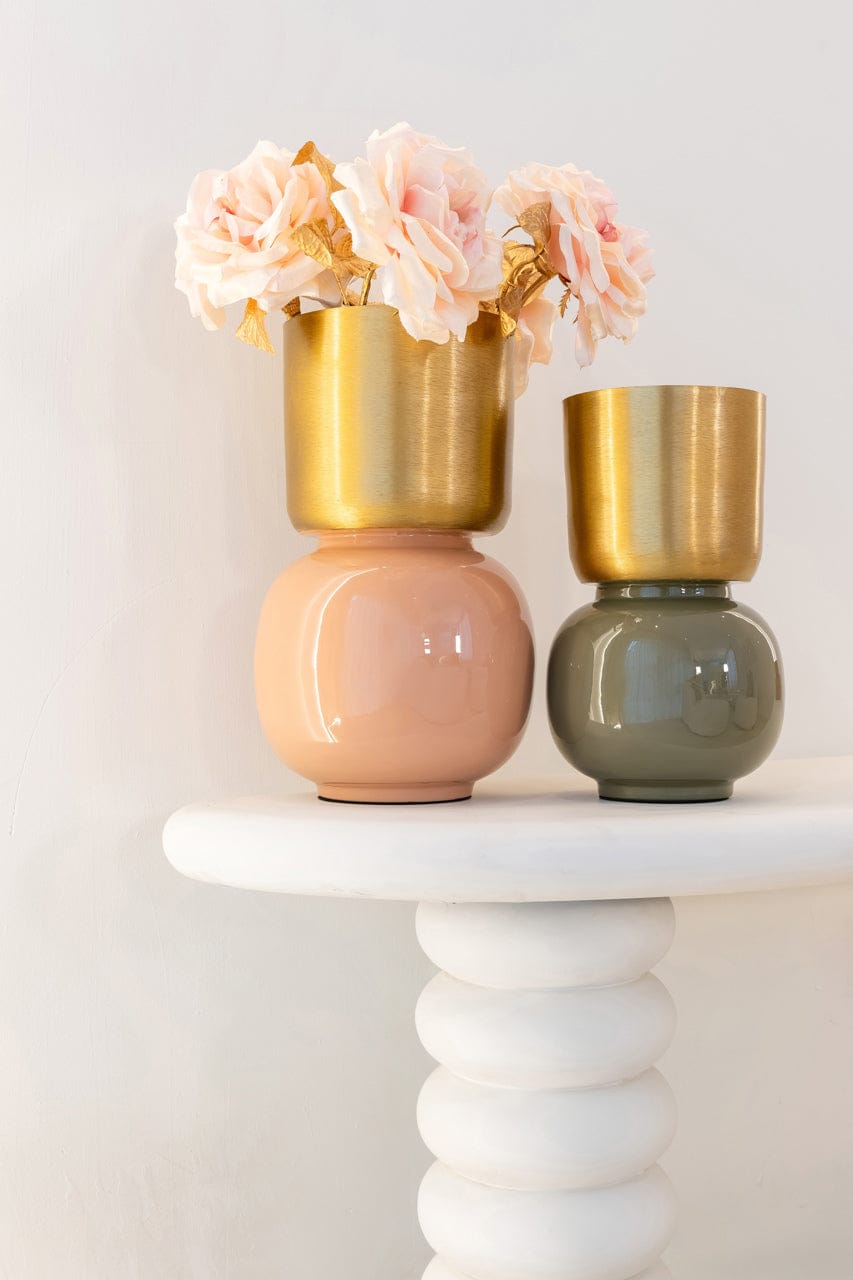 Richmond Interiors Living Vase Clover brushed gold House of Isabella UK