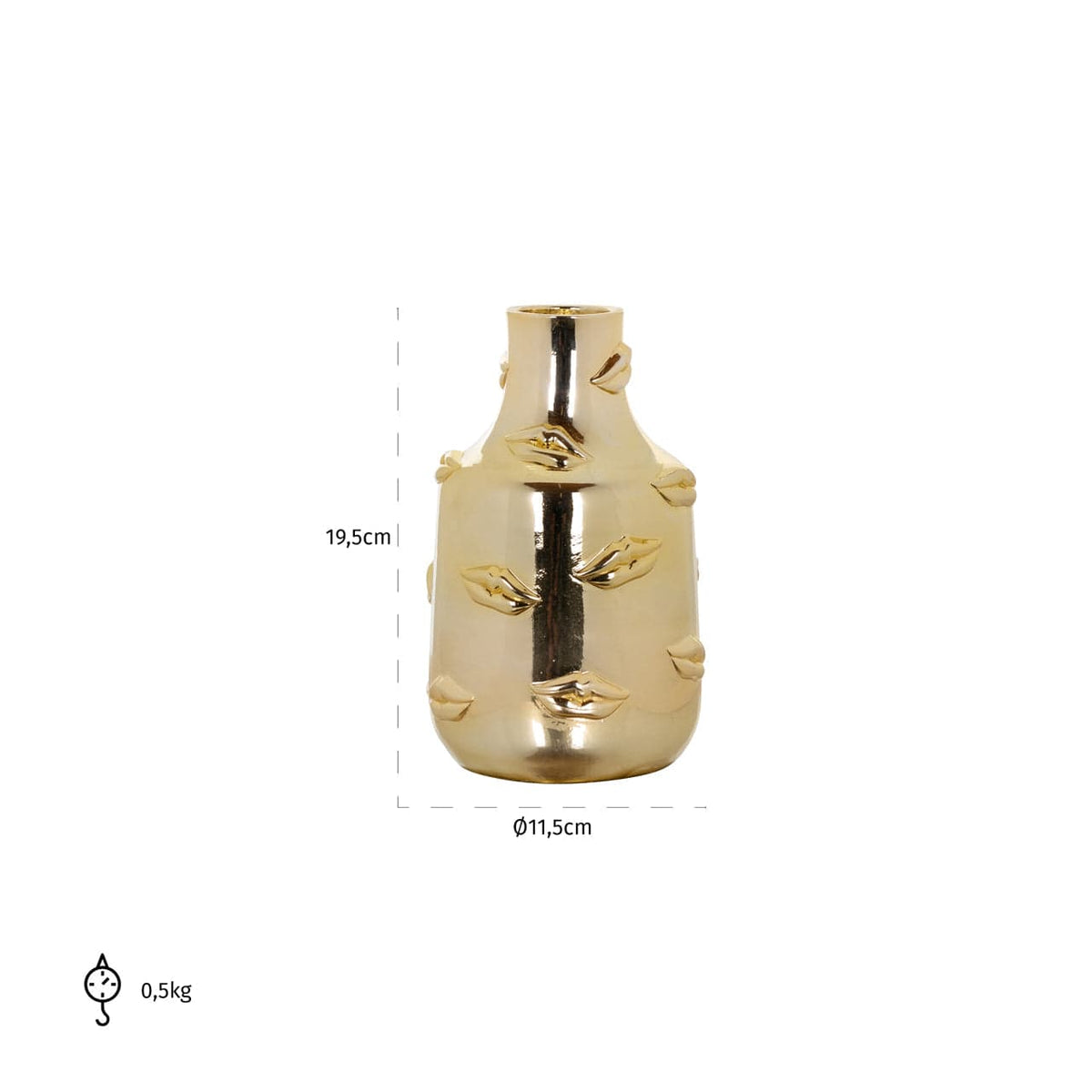 Richmond Interiors Living Vase Kisses gold small House of Isabella UK