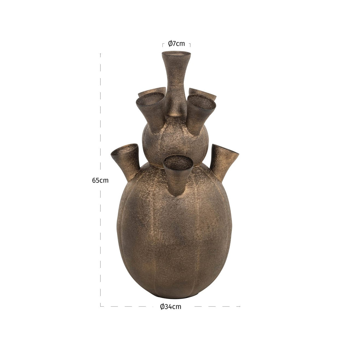 Richmond Interiors Living Vase Maleen brass antique House of Isabella UK