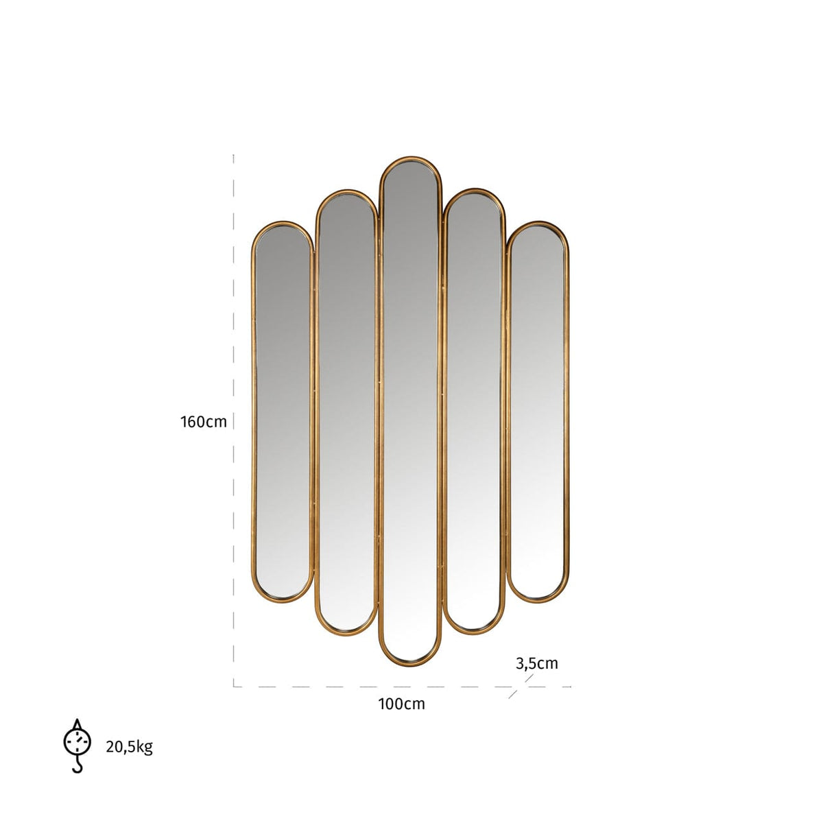 Richmond Interiors Mirrors Mirror Chelsey gold House of Isabella UK