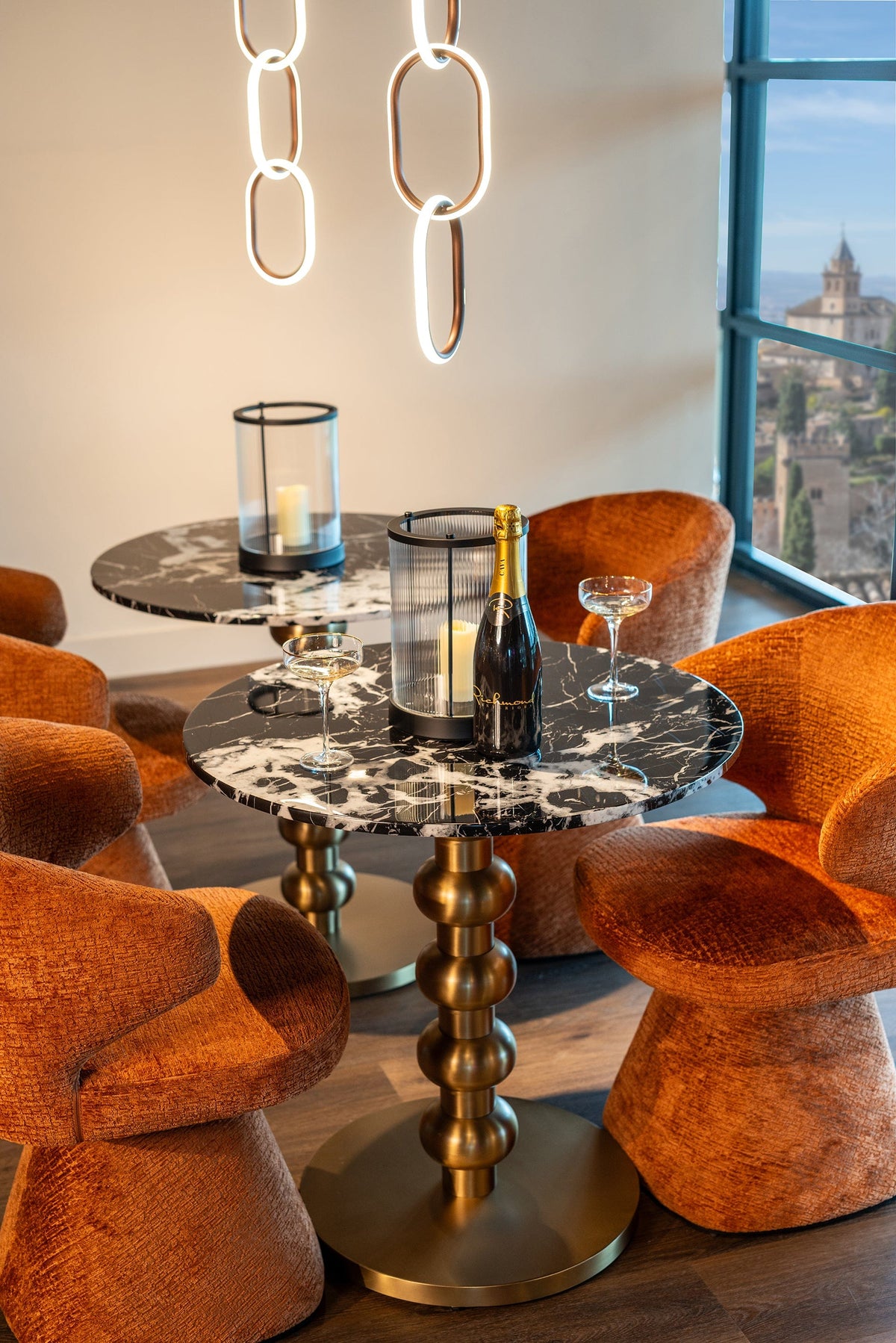 Richmond Interiors Outdoors Bistro table Witlox 75Ø (Black/gold) House of Isabella UK