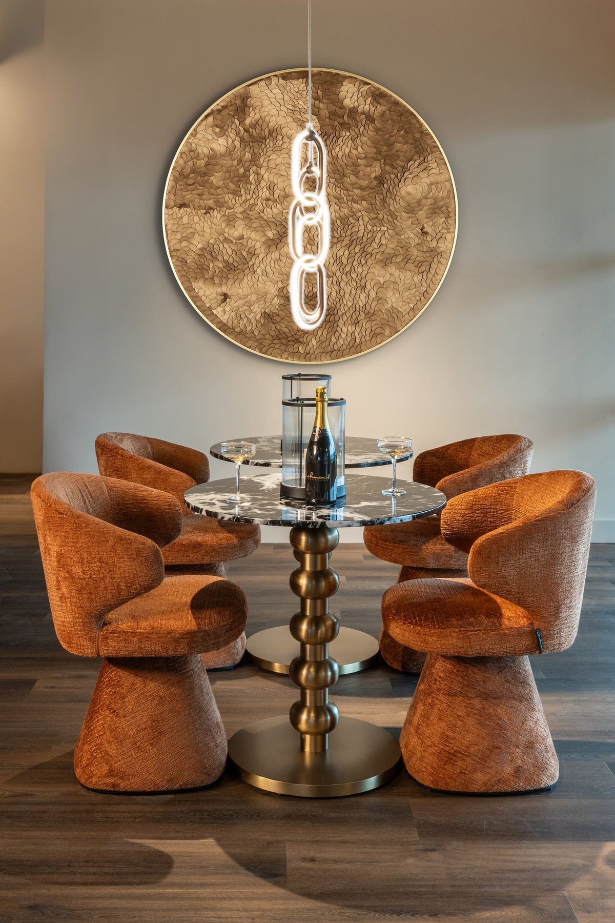 Richmond Interiors Outdoors Bistro table Witlox 75Ø (Black/gold) House of Isabella UK