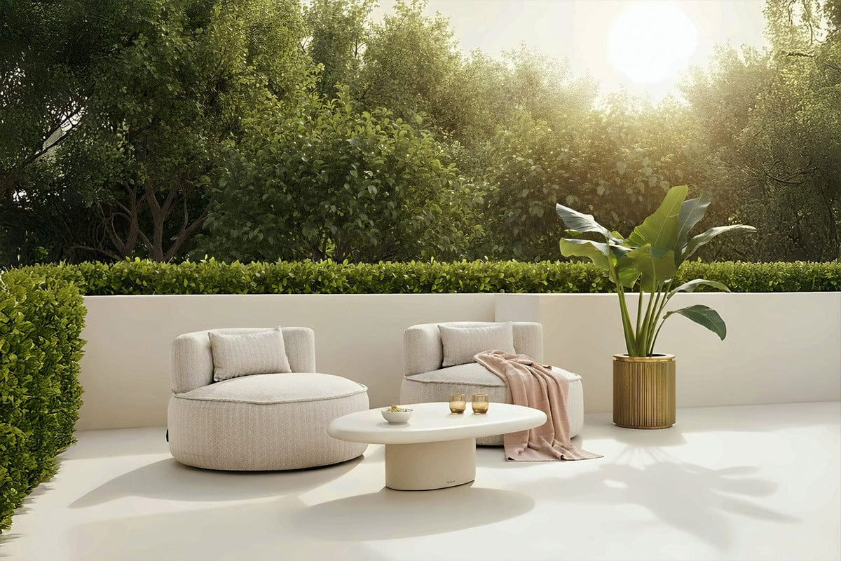 Richmond Interiors Outdoors Outdoor lounge chair Nammos beige swivel House of Isabella UK