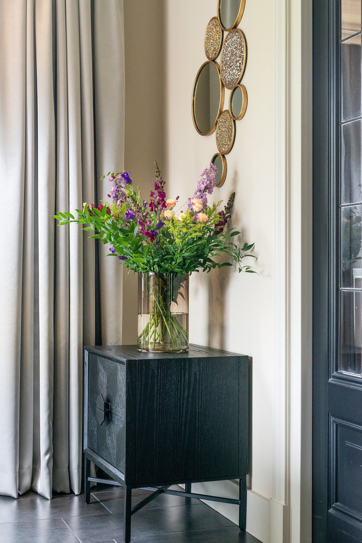 Richmond Interiors Sleeping Nightstand Blax 2-drawers (Black) House of Isabella UK