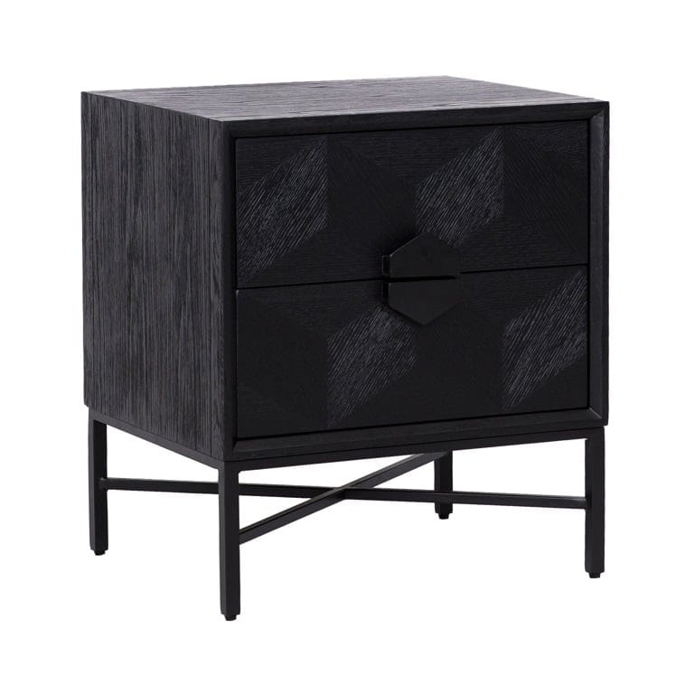 Nightstand Blax 2-drawers (Black).