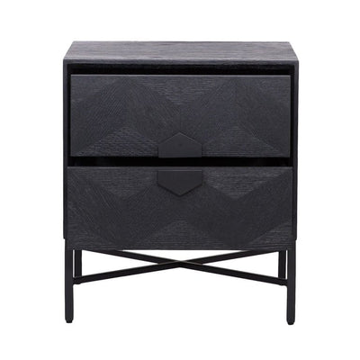 Richmond Interiors Sleeping Nightstand Blax 2-drawers (Black) House of Isabella UK