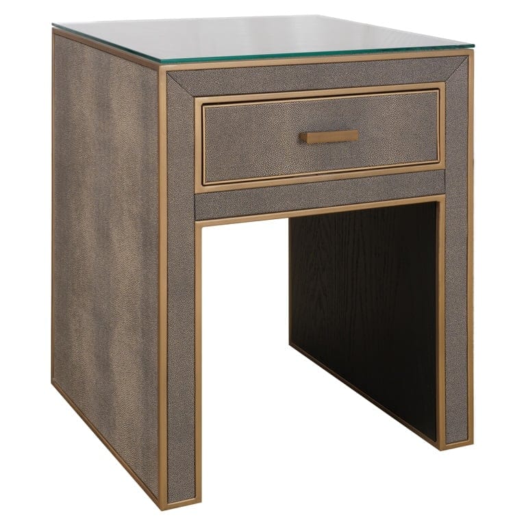 Richmond Interiors Sleeping Nightstand Bloomville 1-drawer incl. glass (Brown) House of Isabella UK