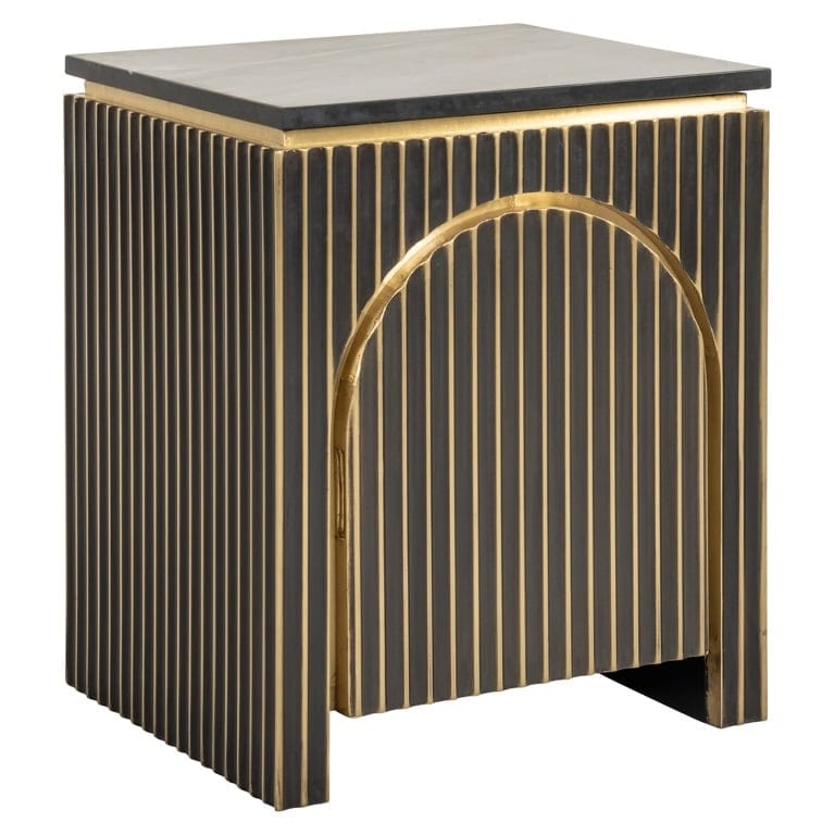 Richmond Interiors Sleeping Nightstand Les Arcs 1-door (Brushed Gold) House of Isabella UK