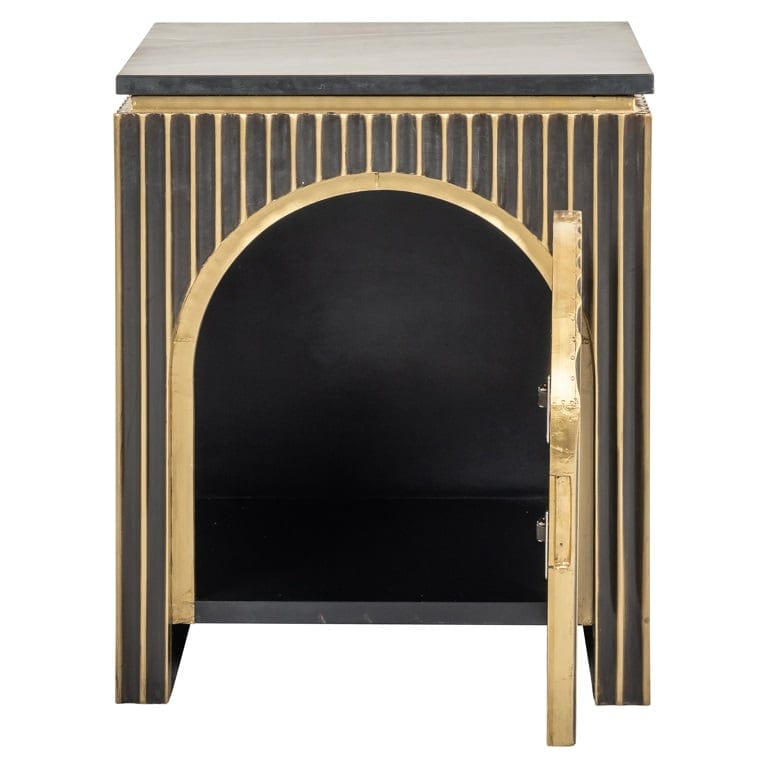Nightstand Les Arcs 1-door (Brushed Gold).