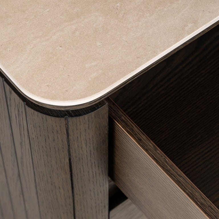 Richmond Interiors Sleeping Nightstand Ritz 3-drawers (Brown) House of Isabella UK