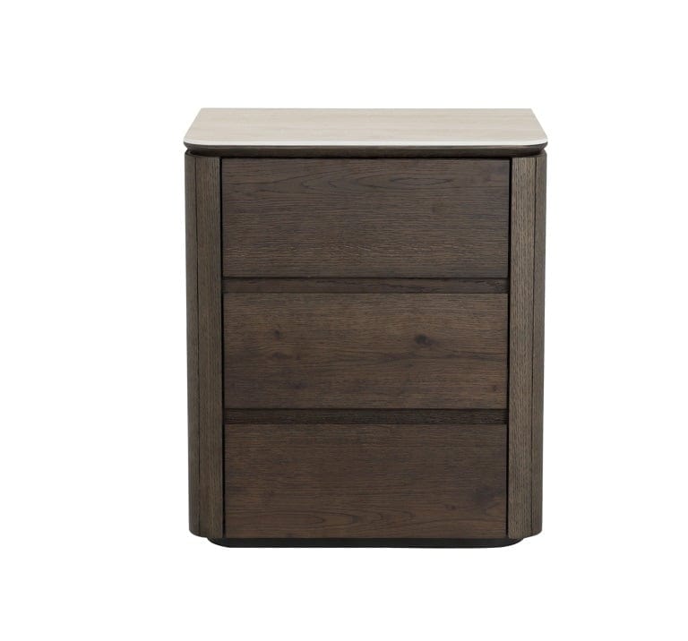 Richmond Interiors Sleeping Nightstand Ritz 3-drawers (Brown) House of Isabella UK