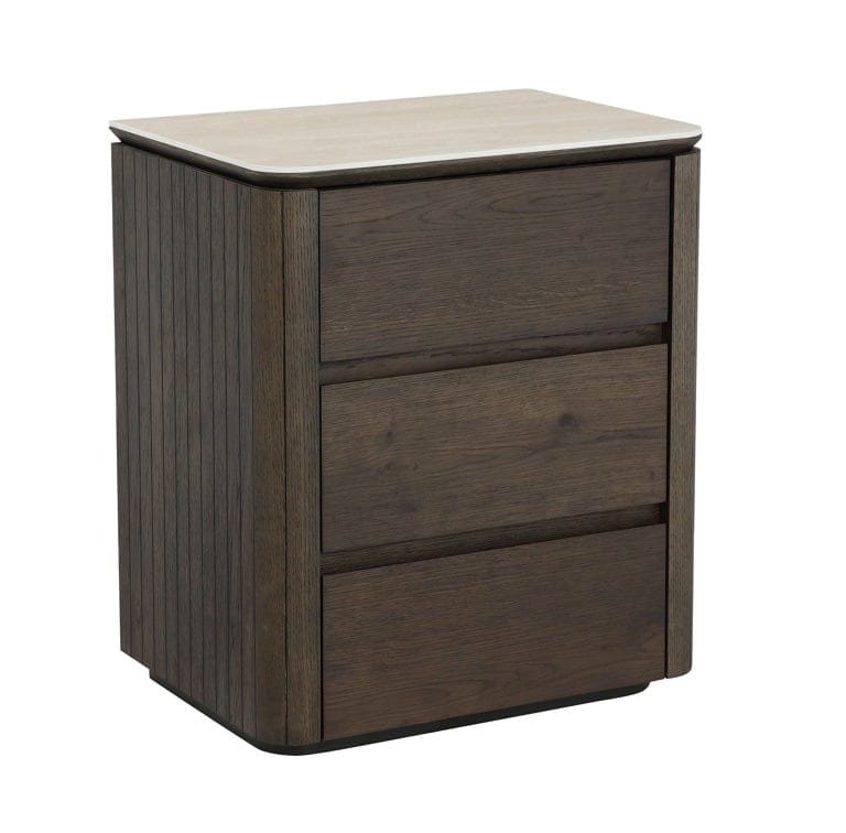 Richmond Interiors Sleeping Nightstand Ritz 3-drawers (Brown) House of Isabella UK