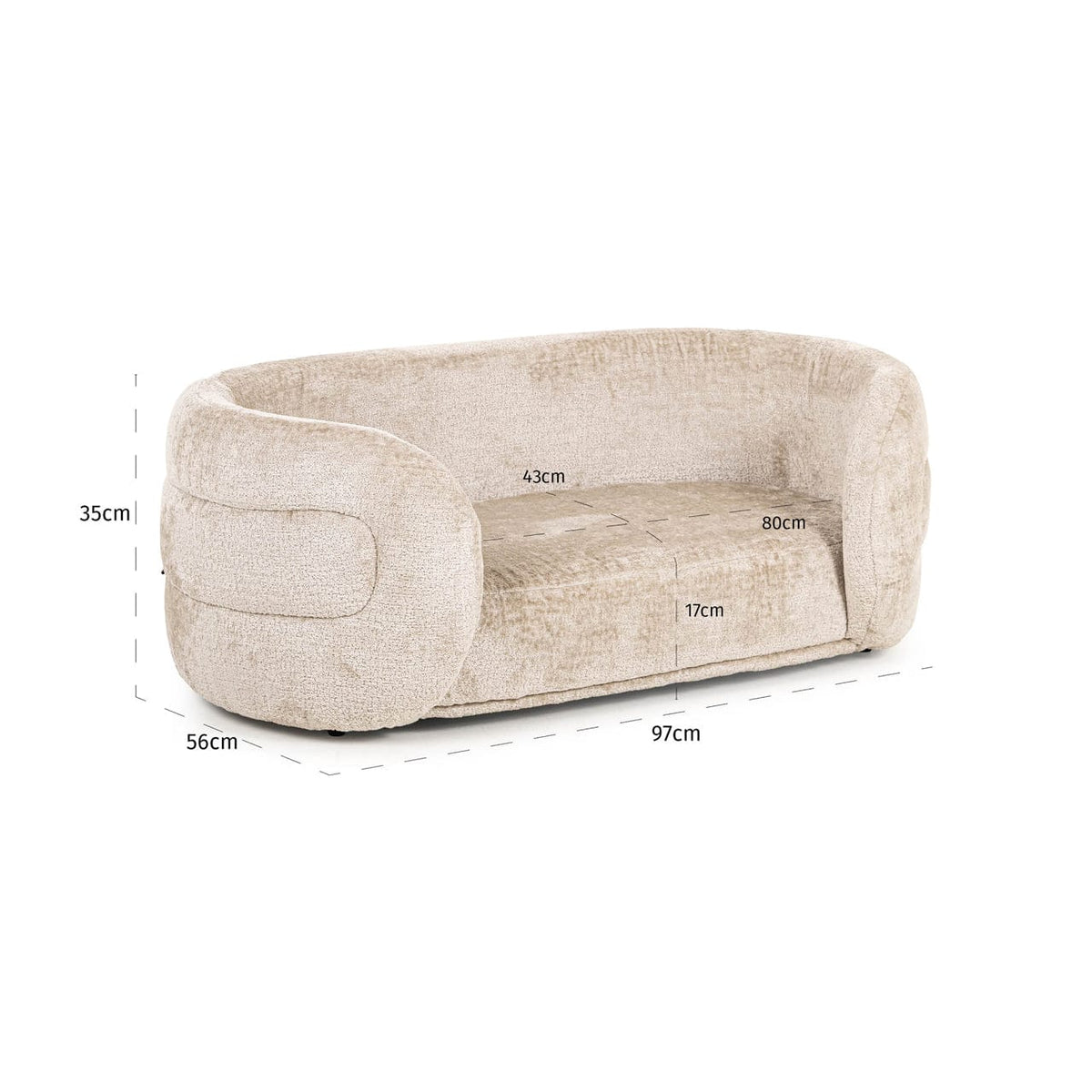Richmond Interiors Sleeping Pet bed Bingo clay chenille House of Isabella UK