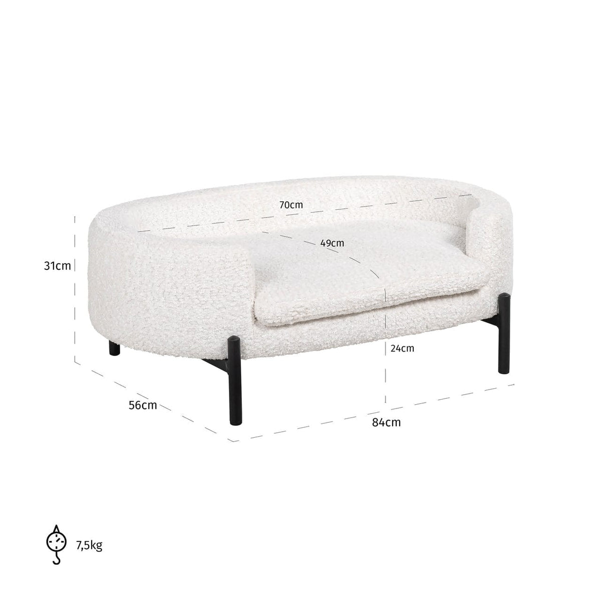 Richmond Interiors Sleeping Pet bed Dolly sheep white House of Isabella UK