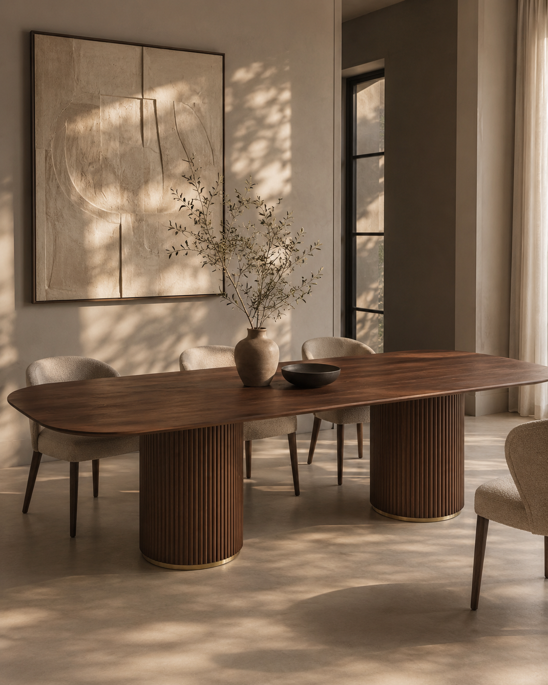 Lantine 280 Dining Table - Walnut & Brass