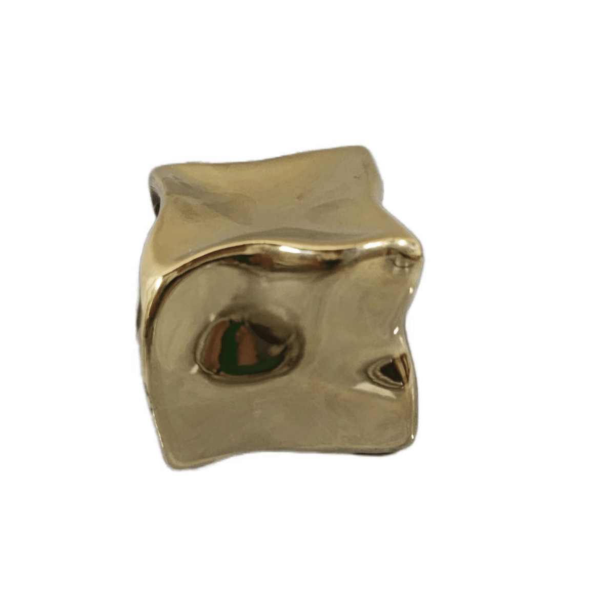 Romée Large Gold Abstract Cube Ornament