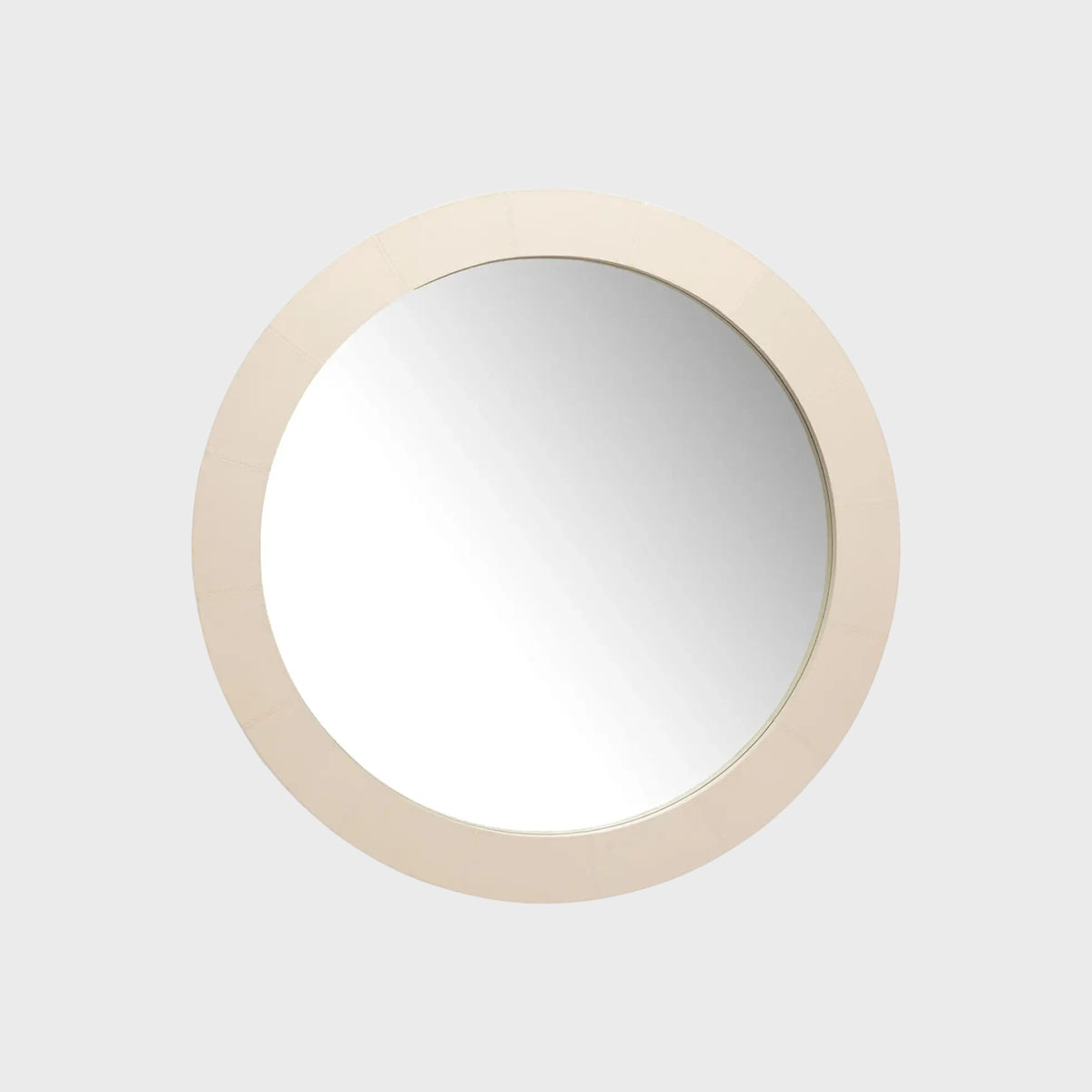 Round Mirror Pumice Leather
