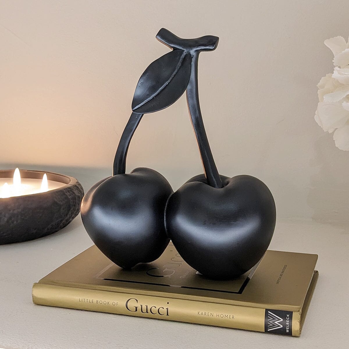 Rowen Homes Accessories Black Decorative Cherry Ornament House of Isabella UK