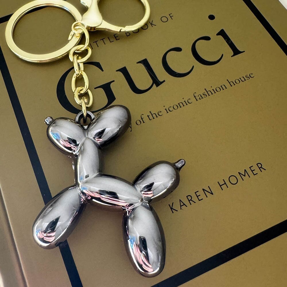 Rowen Homes Accessories Black Pearlescent Balloon Dog Keyring House of Isabella UK