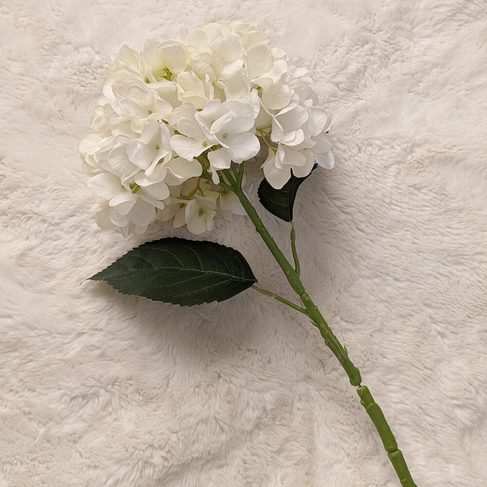 Rowen Homes Accessories Cream Faux Hydrangea Single Stem Flower House of Isabella UK
