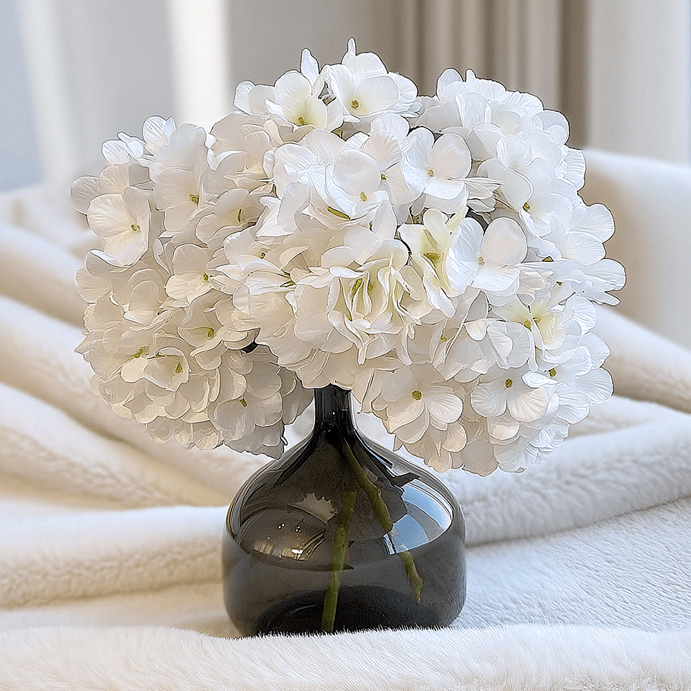 Rowen Homes Accessories Cream Faux Hydrangea Single Stem Flower House of Isabella UK