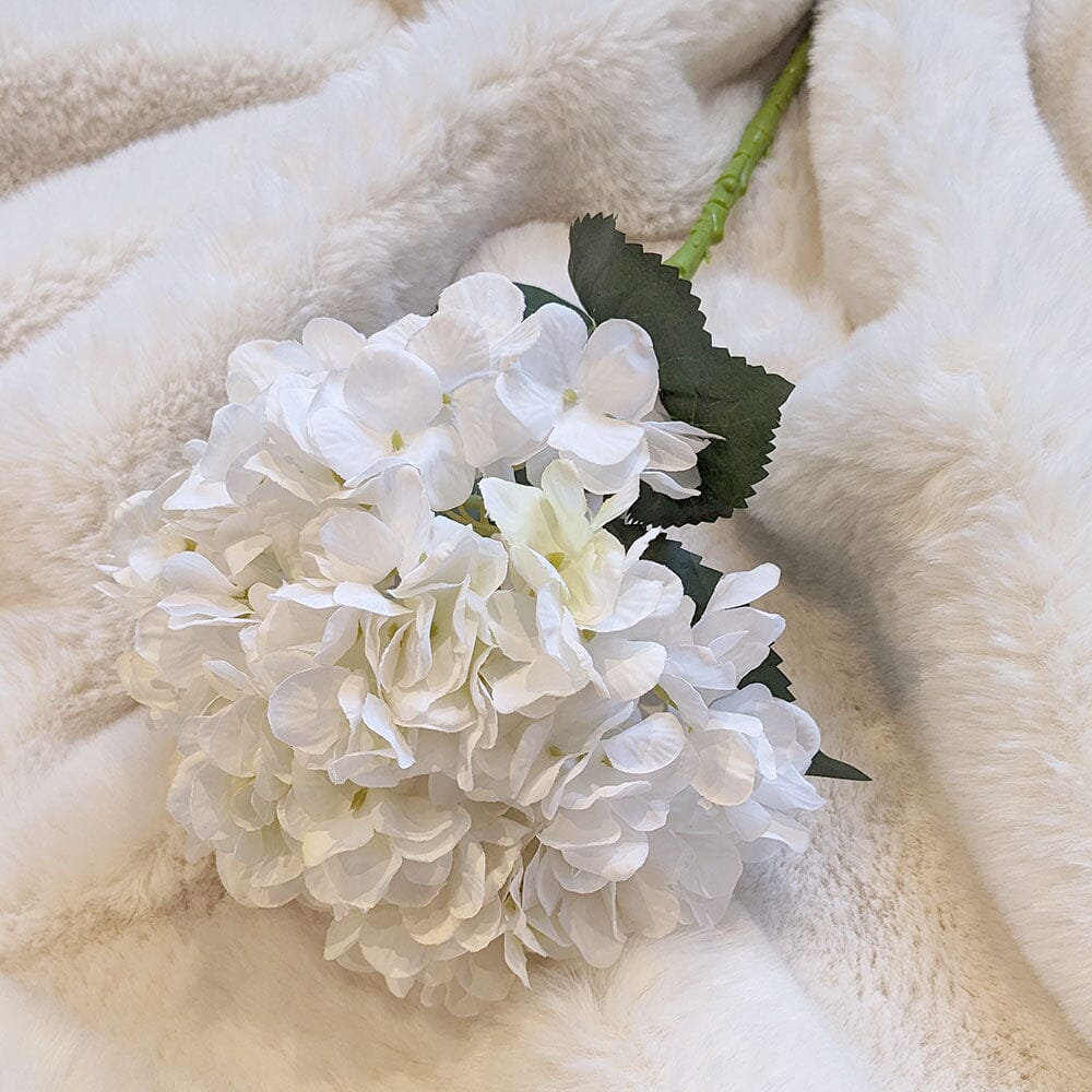 Rowen Homes Accessories Cream Faux Hydrangea Single Stem Flower House of Isabella UK