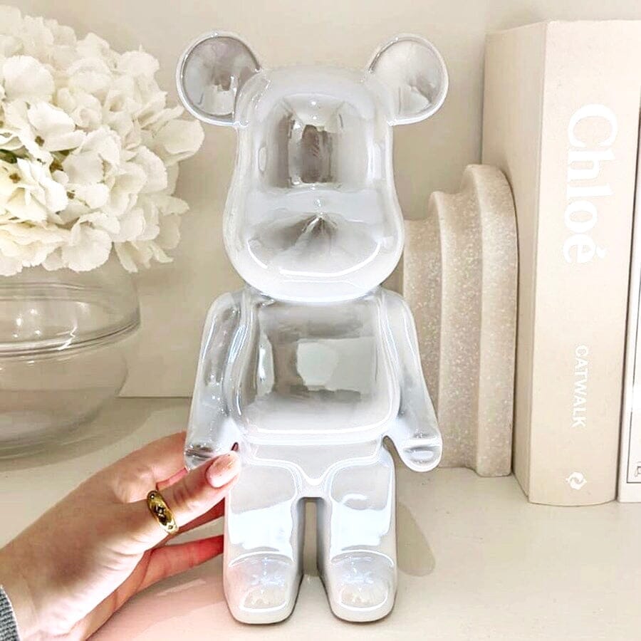 Rowen Homes Accessories Cream Pearlescent Standing Bear Ornament House of Isabella UK