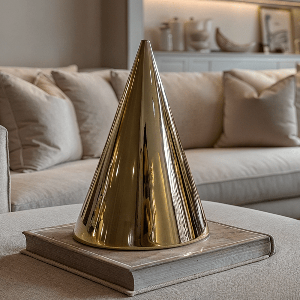 Rowen Homes Accessories Daphnie Decorative Gold Cone Ornament House of Isabella UK