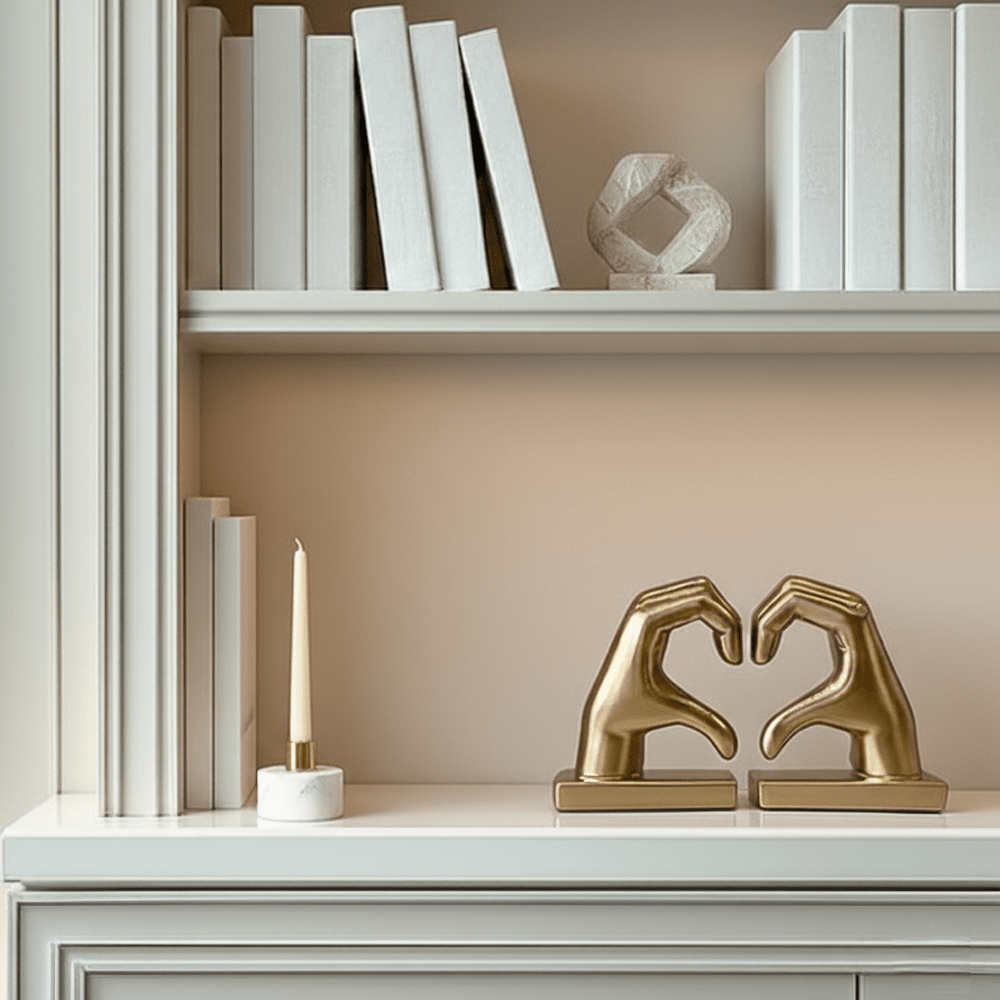 Rowen Homes Accessories Decorative Gold Heart Hands Bookends House of Isabella UK