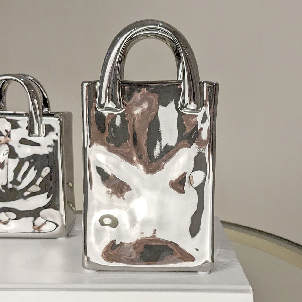 Rowen Homes Accessories Elise Silver Handbag Decorative Vase House of Isabella UK