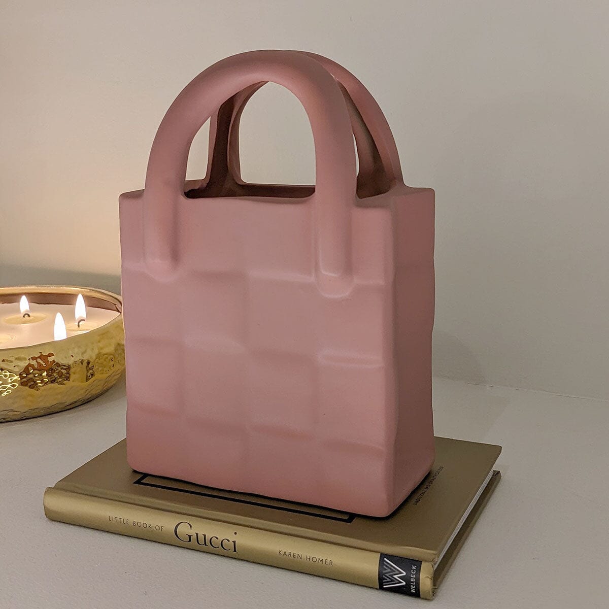 Rowen Homes Accessories Evelina Terracotta Blush Woven Effect Decorative Handbag Ornament House of Isabella UK