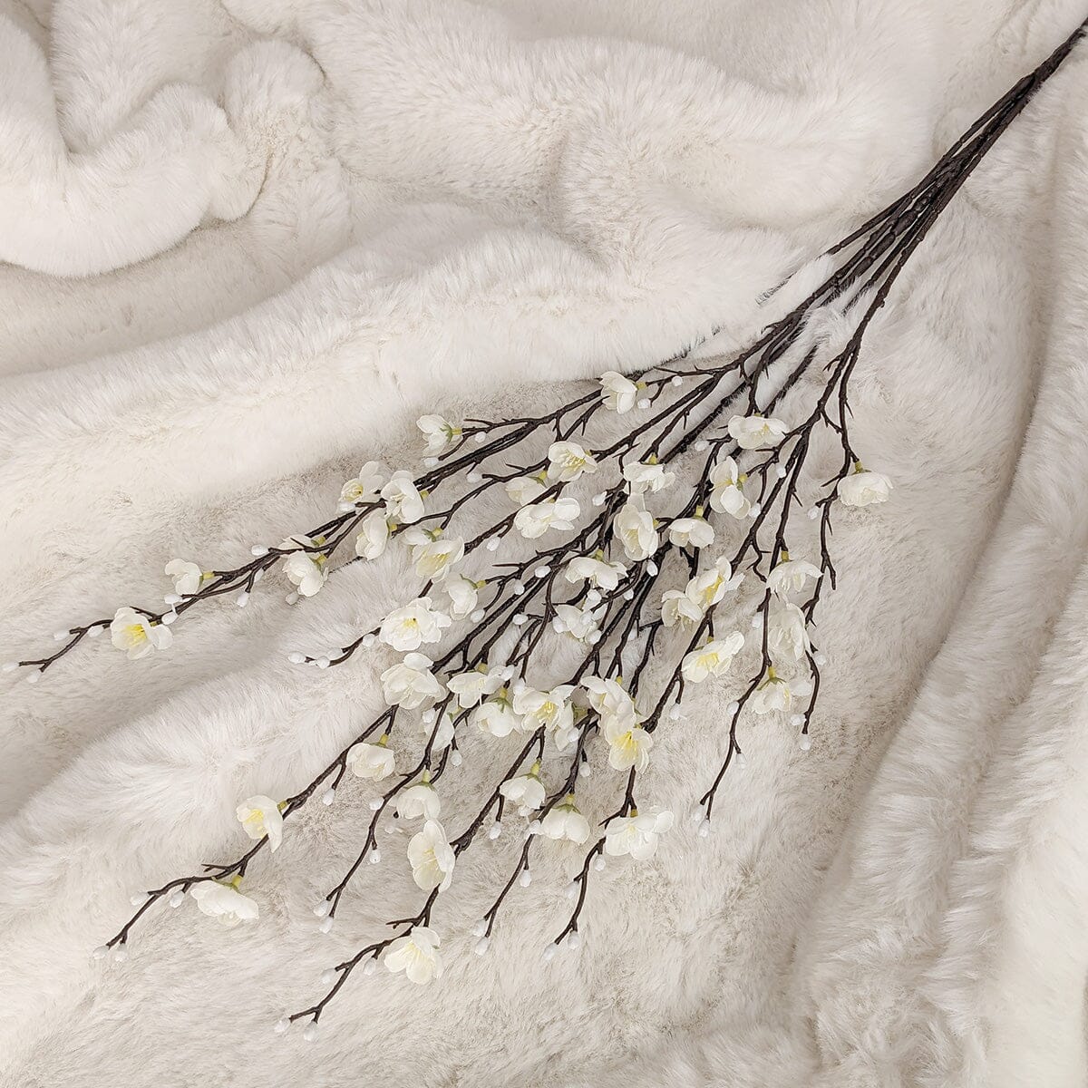 Rowen Homes Accessories Faux White Blossom Single Stem Floral House of Isabella UK