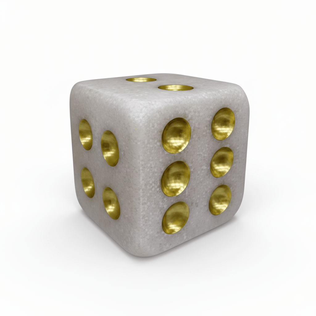 Rowen Homes Accessories Gabrielle Large Stone & Gold Decorative Dice Ornament House of Isabella UK