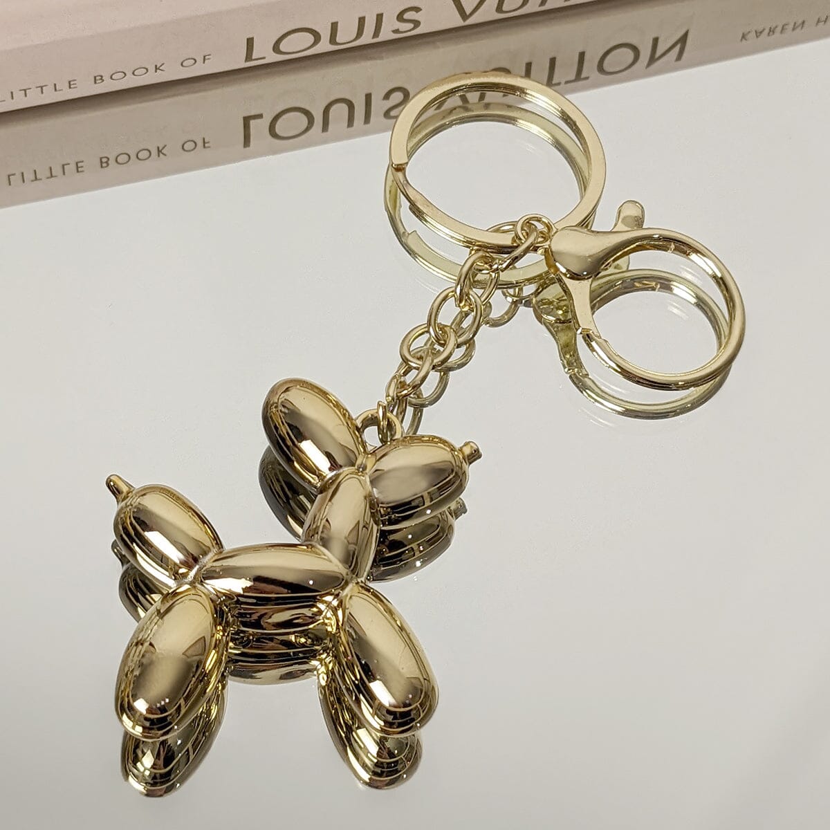 Rowen Homes Accessories Gold Balloon Dog Keyring House of Isabella UK