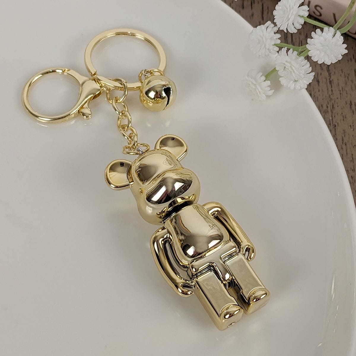 Rowen Homes Accessories Gold Bear Keyring House of Isabella UK