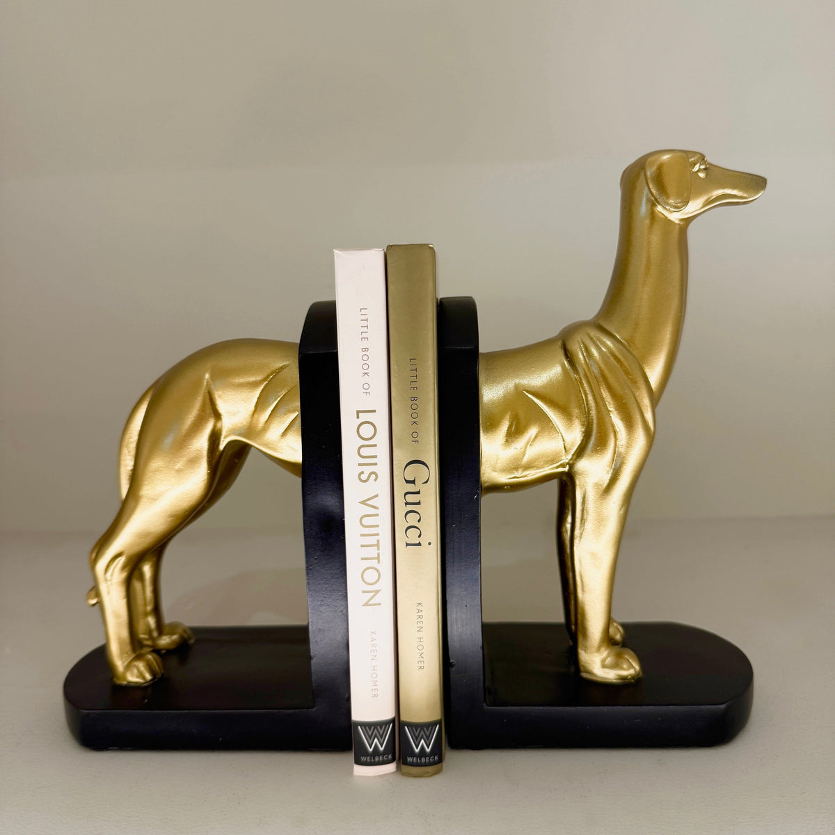 Rowen Homes Accessories Gold & Black Greyhound Decorative Bookends House of Isabella UK