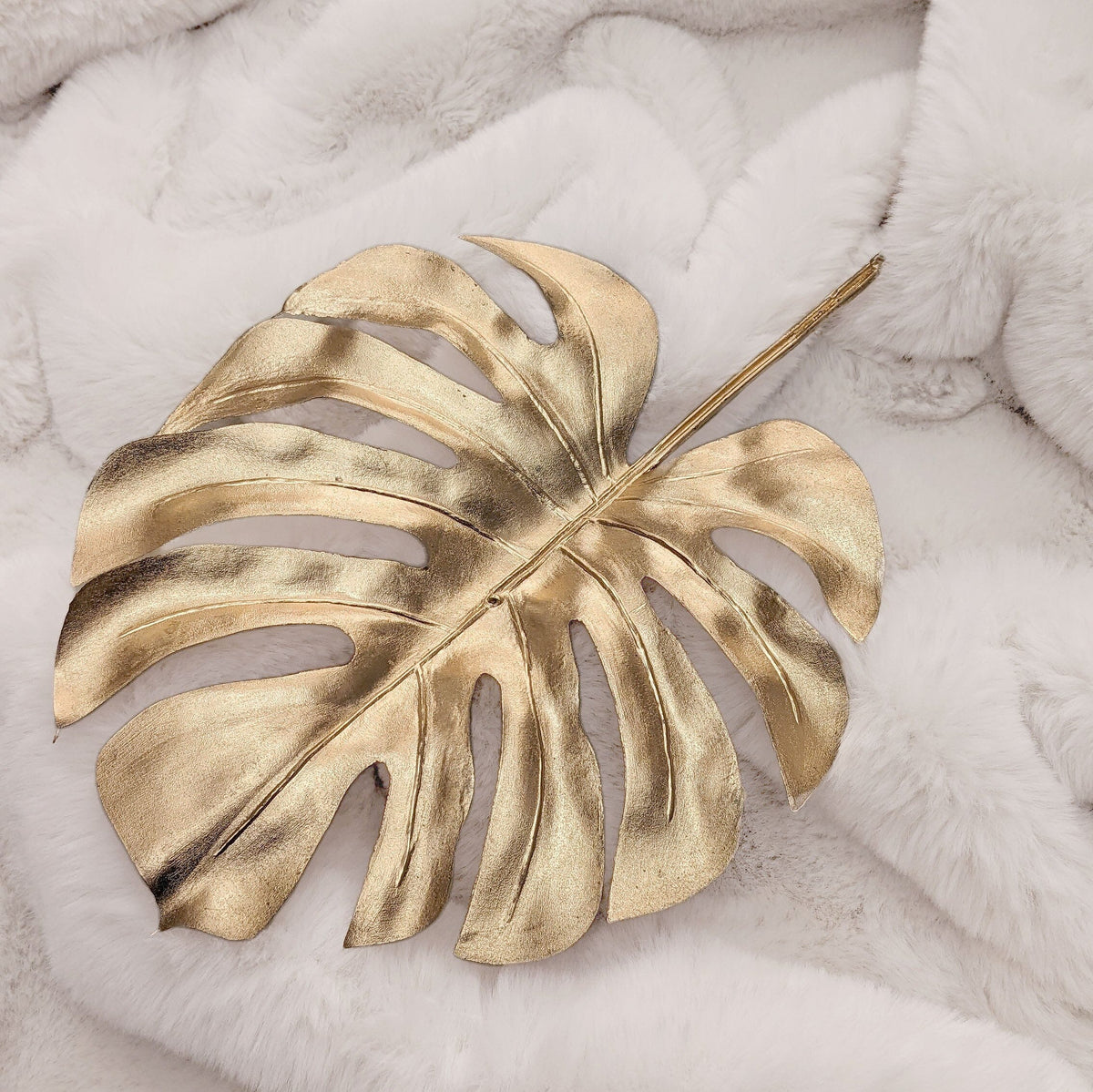 Rowen Homes Accessories Gold Faux Cheese Plant Leaf Single Stem House of Isabella UK