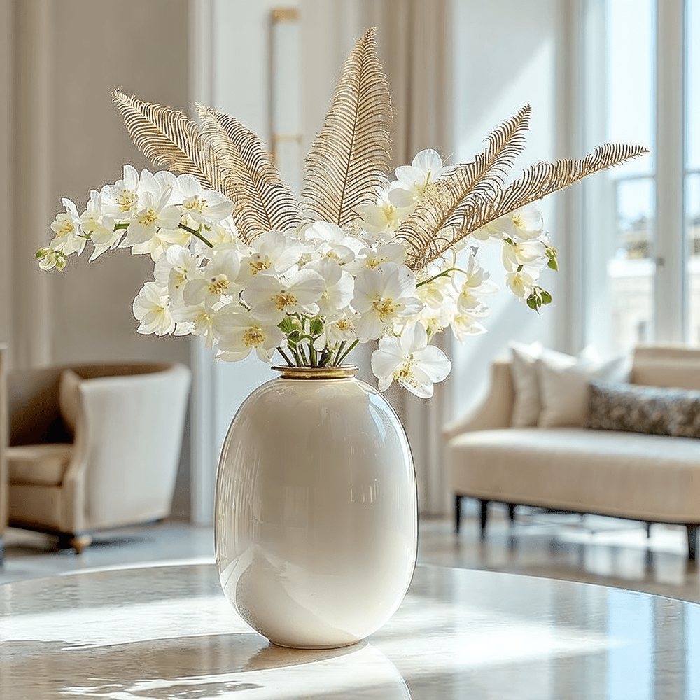 Rowen Homes Accessories Gold Faux Fern Leaf Single Stem Floral House of Isabella UK