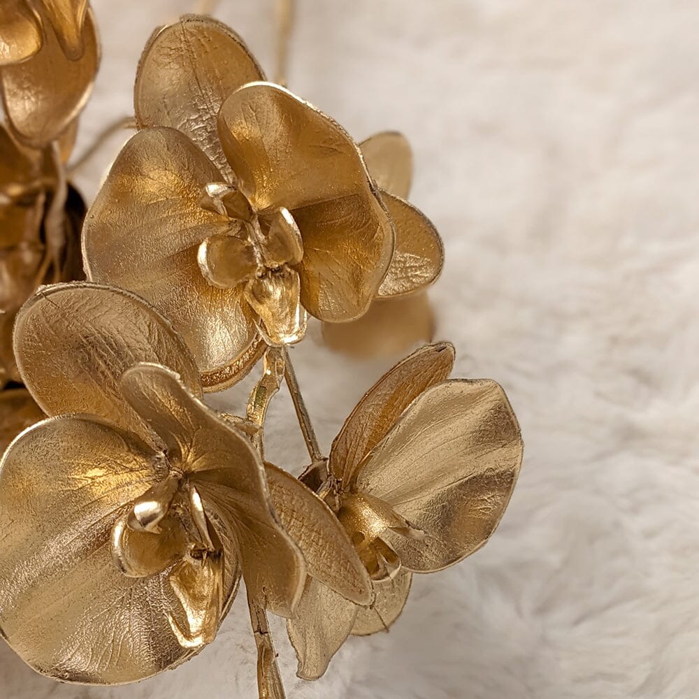 Rowen Homes Accessories Gold Faux Orchid Single Stem Floral House of Isabella UK
