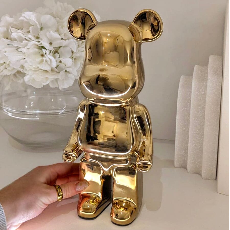 Rowen Homes Accessories Gold Pearlescent Standing Bear Ornament House of Isabella UK