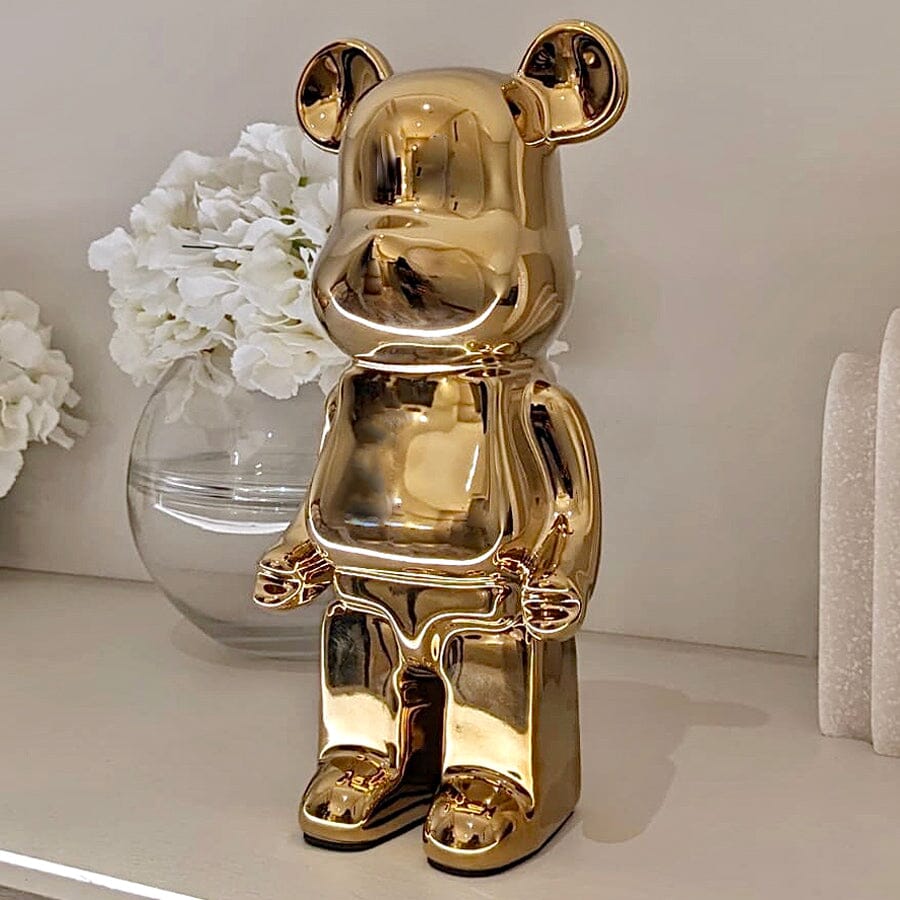 Rowen Homes Accessories Gold Pearlescent Standing Bear Ornament House of Isabella UK