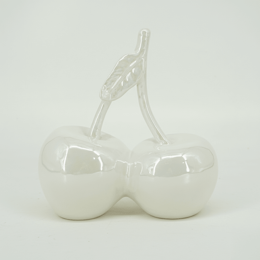 Rowen Homes Accessories Large Cream Pearlescent Decorative Cherry Ornament House of Isabella UK