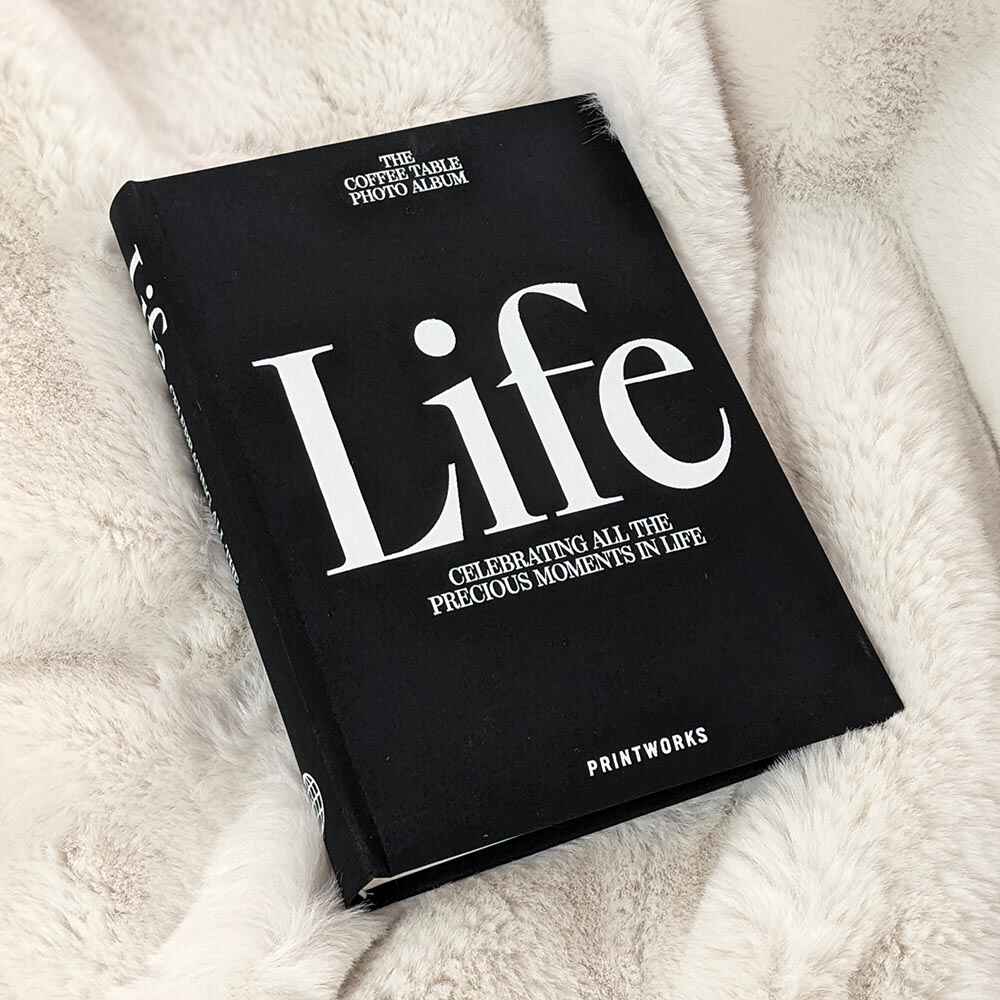 Rowen Homes Accessories 'Life' Black Decorative Coffee Table Photo Album House of Isabella UK